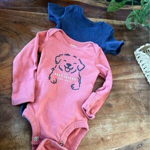 Carter's Coral and Navy Bodysuit Set